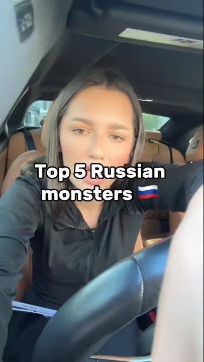 Cover: Katie in her car, text reads Top 5 Russian monsters